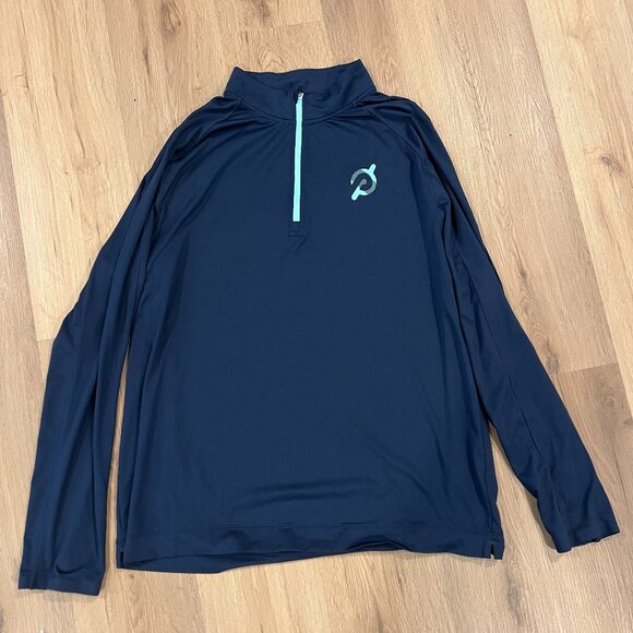 Peloton x Rhone Men's Quarter Zip Blue Long Sleeve Athletic Top Workout - Picture 3 of 6